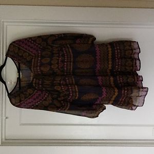 Vintage boho mini dress sheer